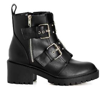 Women's  Wide Fit Thalia Ankle Boot - black | CITY CHIC