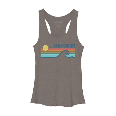 Women's Design By Humans California Retro Sunset By Luckyu