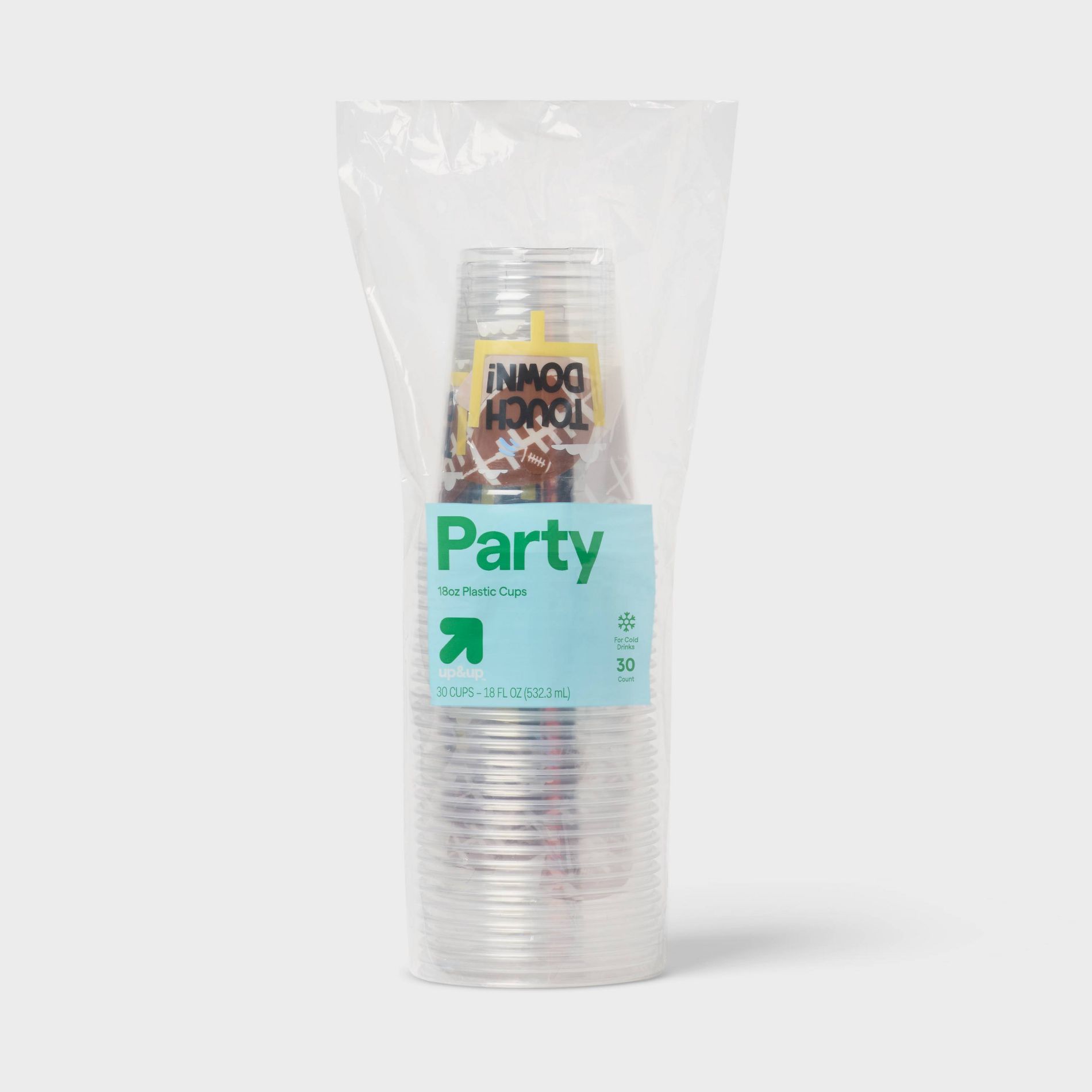 Disposable Clear Plastic Cups - Touchdown - 18oz/30ct - up&up™