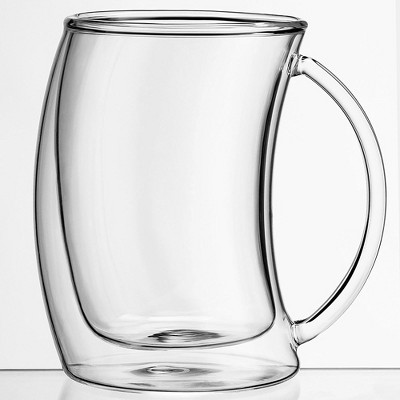 Caleo 10-Ounce Double Wall Insulated Glass Coffee Mugs - Set of 2
