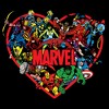 Girl's Marvel Valentine's Day Classic Hero Heart Crop T-Shirt - 2 of 3