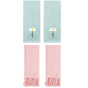 REGALWOVEN 4 Pcs Hand Towels, Absorbent Soft Bath Towel Set for Bathroom - 1 of 4