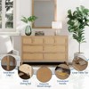 6 Drawer Dresser for Bedroom, 47" Wide Rattan Chest of Drawers with Metal Handles, Wooden Closet Drawer TV Stand, Dresser Organizer - 4 of 4