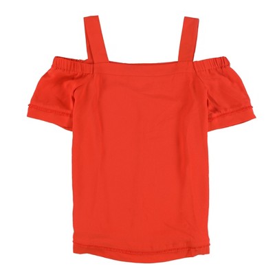 bar III Womens Fringed Trim Knit Blouse