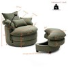 NicBex Corduroy Oversized Swivel Accent Chair,Upholstered Swivel Living Room Chairs with Ottoman and 4 Pillows,Accent Chairs for Living Room - 3 of 4