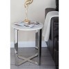 Modern Marble and Stainless Steel Accent Table White - Olivia & May: Elegant Round Side Table, No Assembly, Indoor Use - 2 of 4