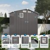 6x4 FT Metal Outdoor Storage Shed with Window and Lockable Door, All-Weather Small Garden Tool Shed for Backyard or Lawn – Cuddlewood - 3 of 4