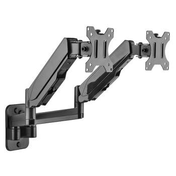 Mount-It! Height Adjustable Dual Monitor Wall Mount | Supports Monitors w/ 75x75mm and 100x100mm VESA Patterns & Screens 17" to 32" | Cable Management