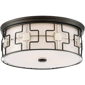 Minka Lavery Modern Ceiling Light Flush Mount Fixture 16" Dark Gray Dimmable LED Frosted White Glass for Bedroom Kitchen Hallway - 1 of 3