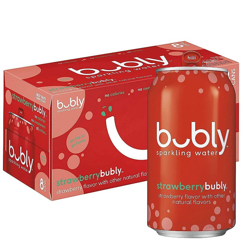 bubly Strawberry Sparkling Water - 8pk/12 fl oz Cans, 3 of 12