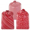 Joyfy 3pcs Extra Large Christmas Gift Bags, Oversized Red Plastic Gift Bags Big Santa Bag for Present Gift Wrapping Holiday Decorations - 2 of 4