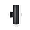 (Set of 2) Rennnsan Crensel 13"H Hardwired Cylinder Aluminum Modern LED Dimmable Outdoor Wall Sconce in Black - 3 of 4