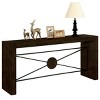 64 Inch Long Wood Console Table, Farmhouse Dining Table With Angled Metal Frame, Sofa Table For Hallway, Living Room-Cuddlewood - 3 of 4