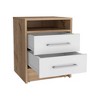 Vynxaria Nightstand - 2 Drawers & Open Shelf, Metal Hardware for Smooth Use, Durable Bedroom Storage - 3 of 4