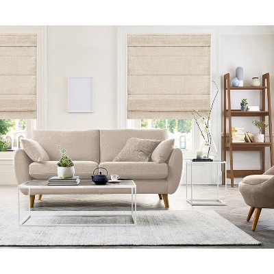 34"x64" Belgian Flax Cordless Fabric Roman Shade