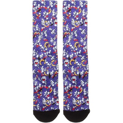 Sonic The Hedgehog Socks Character Expressions Sublimated Crew Socks Mid-Calf