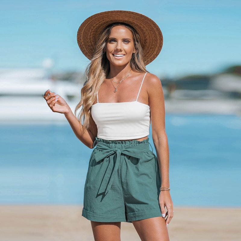 Women's Green Belted Frill Shorts - Cupshe, 4 of 5