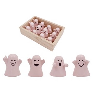 Transpac Set of 12 Multicolor Resin Ghost Figurines 4 Designs for Halloween Tabletop Indoor Decor and Gift Giving - 1 of 1