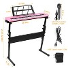 iMountek"61-Key Digital Keyboard for Kids with Stand, Microphone & Learning Features - Beginner Piano"Pink - 4 of 4