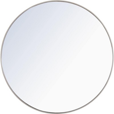 Elegant Lighting Metal frame Round Mirror 42 inch Silver finish