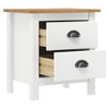 vidaXL Bedside Cabinet Hill White 18.1"x13.8"x19.5" Solid Pine Wood - 3 of 4