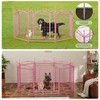 Akoasm 32 inch 8 Panels Heavy Duty Dog Fence Puppy Pen for Large Medium Small Dogs-Pink - 4 of 4