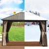 VisioGear Canopies and Gazebos, Outdoor Gazebos with Netting and Curtains, Pavilion Gazebo for Backyard, Brown, 142.9"*117.3"*106.7" - 4 of 4