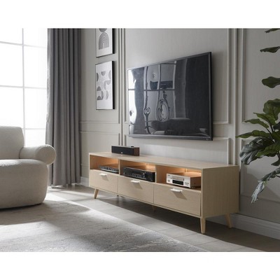 TV Stand LED Entertainment Center with Storage Modern LED Media Console Tables