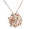 Pompeii3 1 7/8ct Morganite & Diamond Halo Pendant 14K Rose Gold - 2 of 4