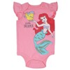 Disney Princess Ariel Belle Cinderella Rapunzel Tiana Snow White Aurora Baby Girls 5 Pack Bodysuits Newborn to Infant - 3 of 4
