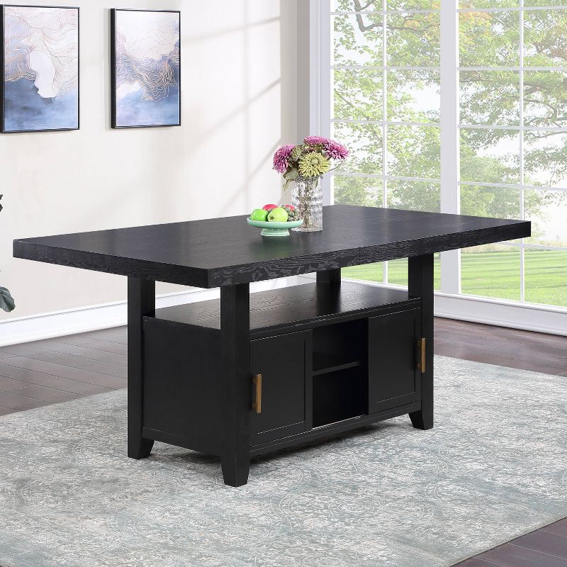 Yves Counter Height Dining Table with Storage Rubbed Charcoal - Steve Silver Co., 1 of 11