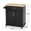 NicBex 32Inch Rolling Kitchen Island with 1 Drawer and 2 Door Cabinet,Mobile Kitchen Island Cart with Towel Holder - 3 of 4