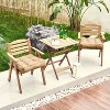 ARTPLAN Outdoor Seat Cushion, Square Thick Tufted Pure Chair Cushion for Patio Wicker Chair with Tie, Set of 2,19"x19"x5" - 2 of 2