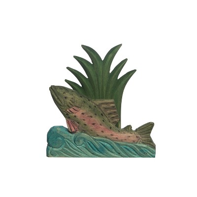 Beachcombers 5.75" Wood Fish At Lake Holder