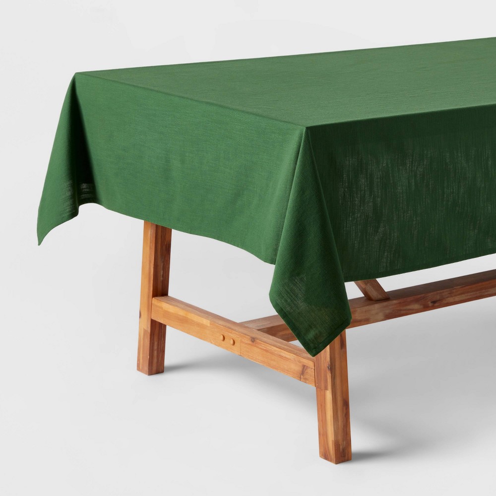 120" x 60" Cotton Solid Tablecloth Green - Threshold