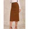INSPIRE CHIC Women's High Waist Stretchy Rib Knit Slit Hem Pencil Bodycon Sweater Skirt - 2 of 4