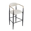 Sapphtopaz Modern Bar Stools Set of 2 with Iron Legs Upholstered Counter Stools with Armrest&Backrest Dining Chairs for Kitchen Island - 3 of 4