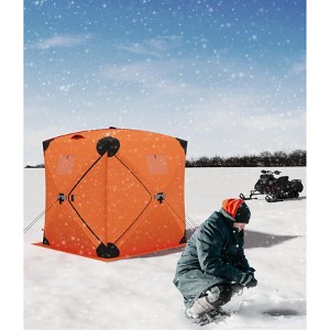 L178*W178*H200cm Pop Up Ice Fishing Tent, Insulated Windproof Portable Hub-Style Shelter Shanty for Winter, Warm Ice Fishing Shelter,for 1-8 Person - 1 of 4