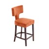 Mid-Century Modern Counter Height Bar Stools Set of 2, Farmhouse Linen Upholstered Accent Chairs with Curved Backrest and Copper Nail Trim - 4 of 4