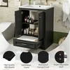 Akoasm 24.2 in. W Modern Ceramic Sink Combo Bathroom Vanity with Soft Closing Doors & Silver Handles-Black - 4 of 4