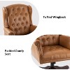 Amadeo Traditional Faux Leather Executive Chair with Solid Wood Base and Tufted Back|HULALA HOME - 3 of 4