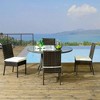 Resenkos Outdoor Dining Room Chairs, Patio Kitchen Chairs,4 PE Rattan Outdoor Dining Chairs with Cushions, Patio Dining Chairs with Backrest, White - 3 of 4