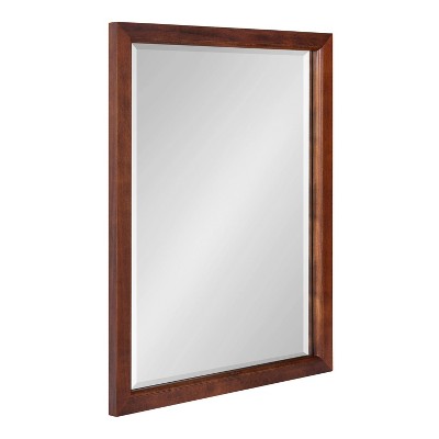 18" x 24" Hogan Wood Framed Decorative Wall Mirror Walnut Brown - Kate & Laurel All Things Decor