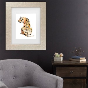 Trademark Fine Art Jennifer Goldberger Sitting Tiger II Matted Framed Art - 1 of 4