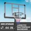 Portable Basketball Hoop Backboard System Stand Height Adjustable 6.6ft - 10ft with 44 Inch Backboard and Wheels, Transparent - 2 of 4