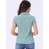 INSPIRE CHIC Women's Short Sleeve Vintage Polka Dots Button Up Blouse - 4 of 4