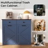 KTMBDW Double Tilt Out Trash Cabinet 20 Gallon Wooden Free Standing Laundry Sorter Cabine,Recycling Cabine with Hideaway Drawer for Kitchen - 4 of 4