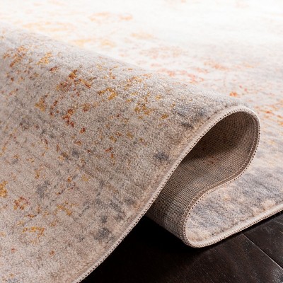 Gray Multicolor 5' x 7' Vintage Persian Synthetic Area Rug