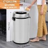 CuisinSmart 17 Gallon/65 Liter Open Top Trash Can, Stainless Steel Rubbish Bin, Commercial Grade Waste Container, Round Garbage Can, Silver - 2 of 4