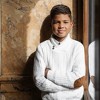 Hope & Henry Boys' Organic Long Sleeve Shawl Collar Cable Sweater with Elbow Patches, Kids - 2 of 4